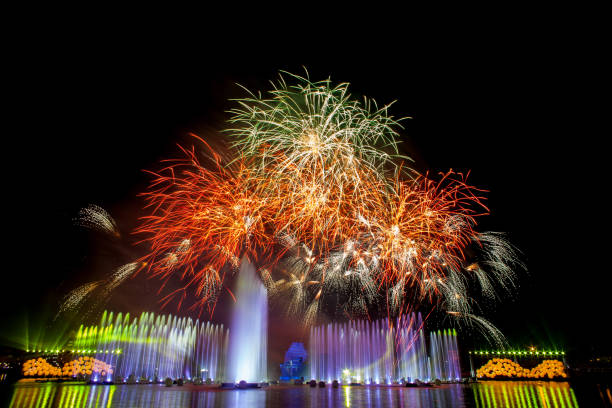 istock Beautiful fireworks in the night sky. 958910148