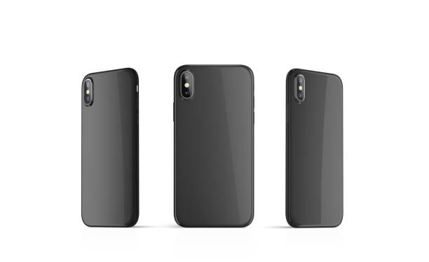 istock Blank black phone case mock up, stand isolated 958915808