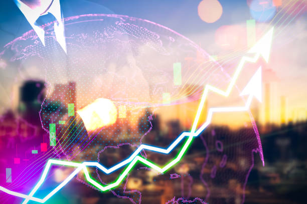 showing the Trading graph over the Abstract blurred photo, Business graph and trade monitor of Investment Futures market, app interface is to trade stocks, currencies. stock broker tool. que muestra el gráfico de comercio sobre la foto borrosa resumen, business monitor gráfico y el comercio del mercado de futuros de la inversión, interfaz de la aplicación debe operar con acciones, monedas. herramienta de corredor de bolsa.