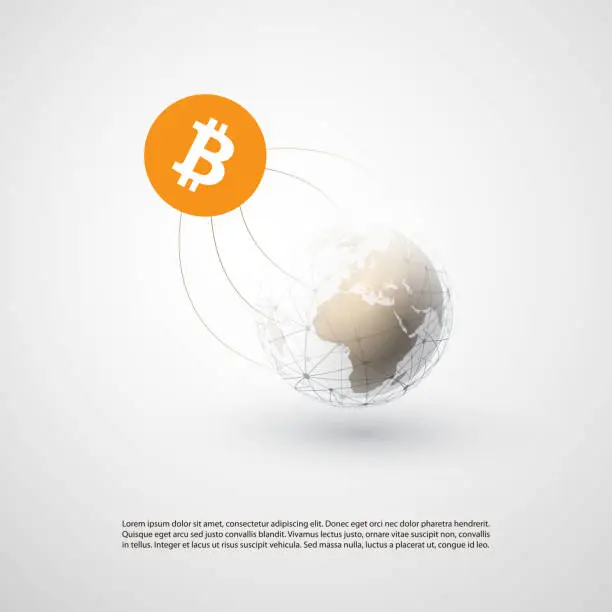 Vector illustration of Global Cryptocurrency Trading - Online Business Concept