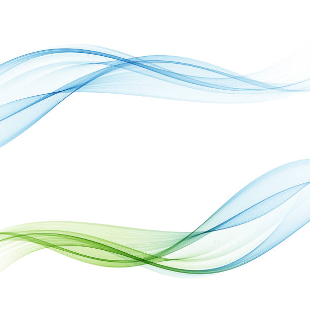 ilustrações de stock, clip art, desenhos animados e ícones de bright fresh speed mild spring light waves collection. abstract web smooth mild divider lines vector illustration - wind