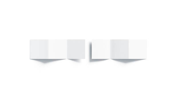 Blank white z-folded booklet mock up, top view