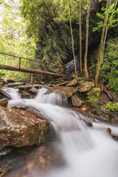 smoky mountains rio - gatlinburg waterfall smoke usa - fotografias e filmes do acervo