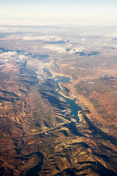 istock View from the plane of the artificial lake Mar de Castilla 958935678