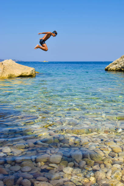 istock Jump into the sea. 958936004