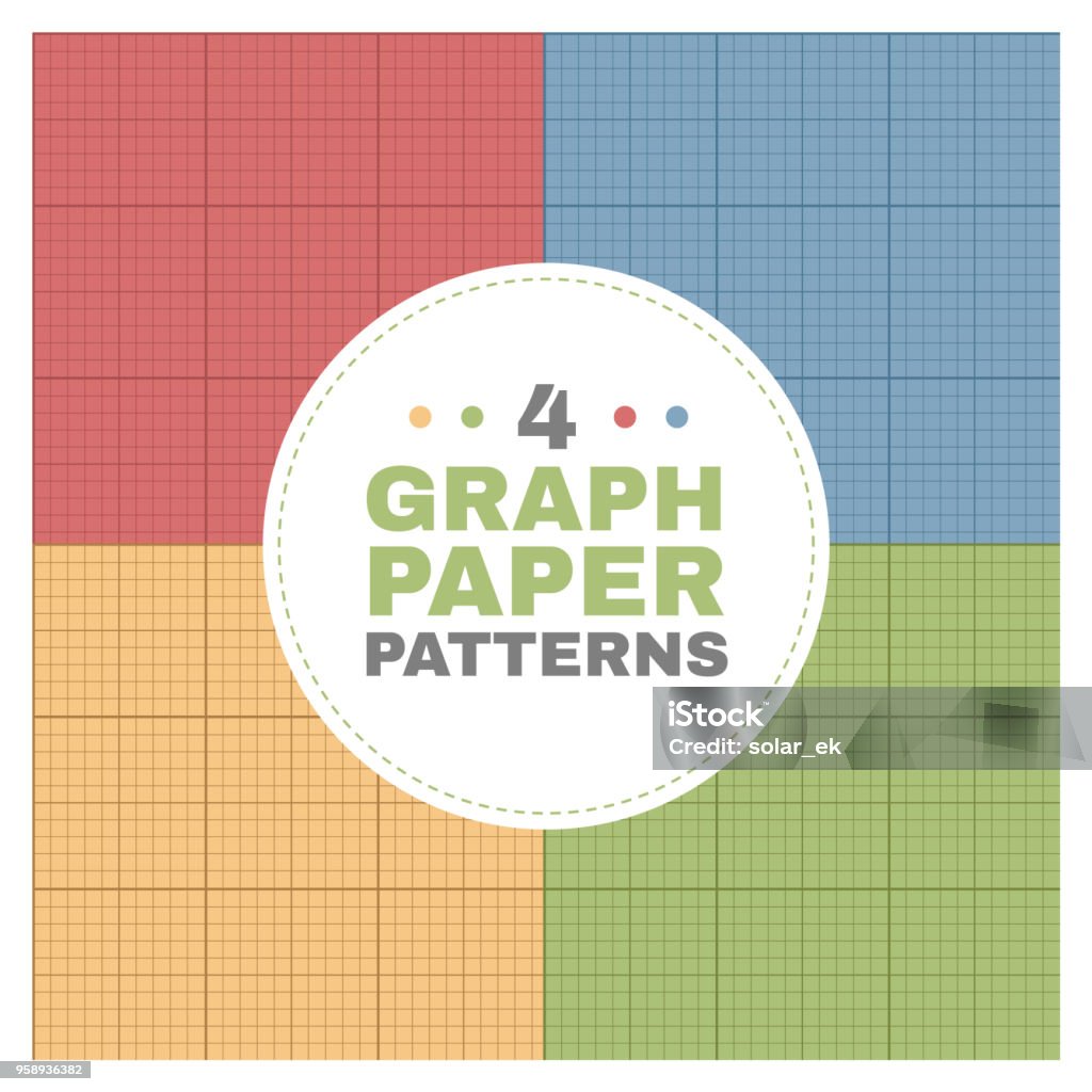 Four Graph Paper Seamless Pattern Set Stock Illustration - Download ...