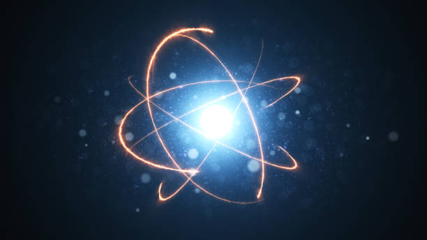 Energy atom close up stock photo