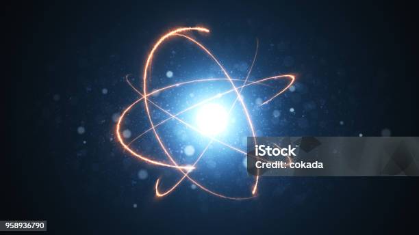 Energy Atom Close Up Stock Photo - Download Image Now - Atom, Radioactive Contamination, Nuclear Weapon