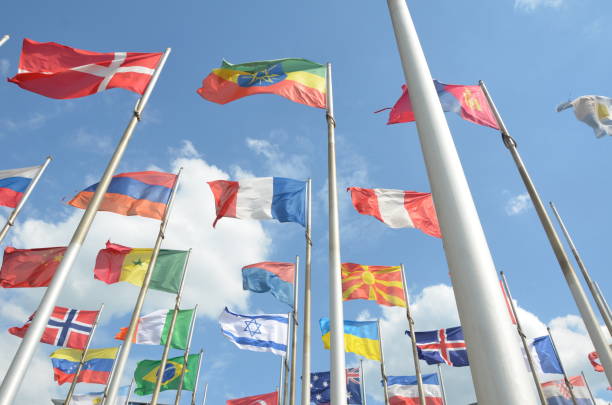 istock Lots of flags in the wind 958942832