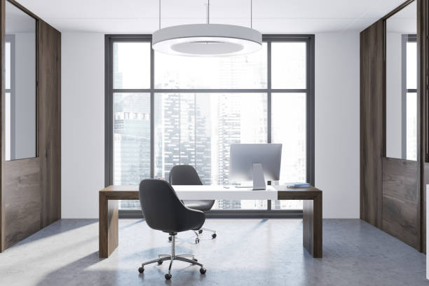 istock White and wooden company manager office 958949352