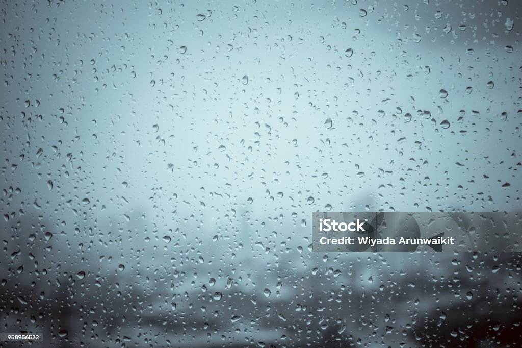 Rain Drops On Window Glass Outside Texture Background Water Of Wonderful  Heavy Rainy Day With Sky Clouds At City Blue Green Blurred Lights Abstract  View Sunshine Enjoy The Relaxing Nature Wallpaper Stock