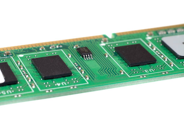 istock Computer motherboard with a view of parts and components 958961004