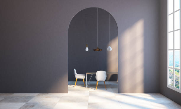 istock Brown dining room interior, doorway 958961050