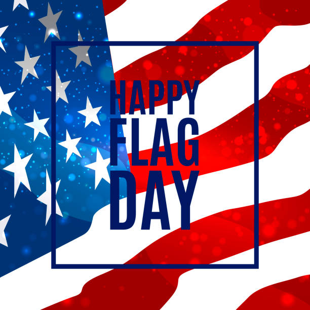 istock Happy Flag Day background template. Badge with blue ribbon. Greeting card. Vector illustration. 958961778