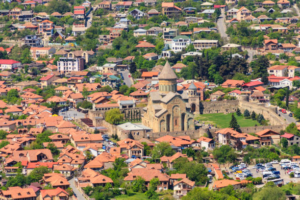 istock Aerial view on the old town Mtskheta in Georgia 958972368