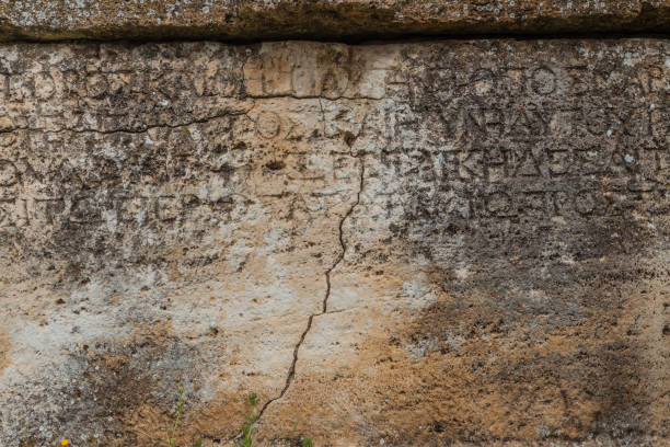 istock Stone plate with inscriptions in ancient city Hierapolis 958972646
