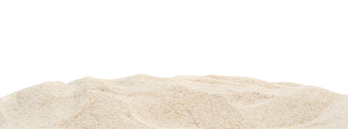 Pile dry sand isolated on white.