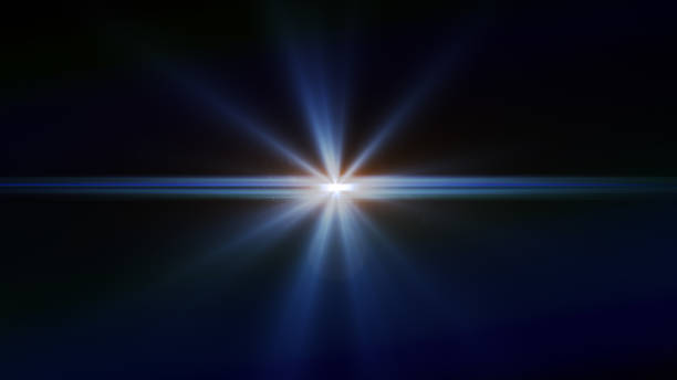 istock Abstract of lighting digital lens flare in dark background 958977954