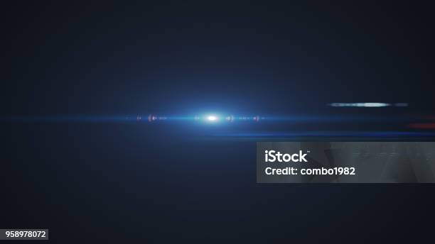 Abstract Of Lighting Digital Lens Flare In Dark Background Stock Photo - Download Image Now