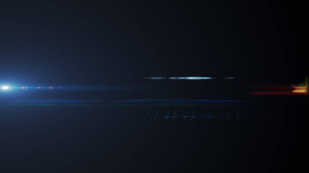 istock Abstract of lighting digital lens flare in dark background 958978080