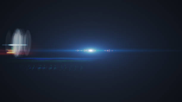 istock Abstract of lighting digital lens flare in dark background 958978092