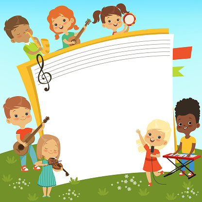 Ilustración de Marco De Dibujos Animados Con Músico Niños Y Lugar Vacío Para Su Texto Personal y más Vectores Libres de Derechos de Niño - iStock Ilustración de Marco De Dibujos Animados Con Músico Niños Y Lugar Vacío Para Su Texto Personal y más Vectores Libres de Derechos de Niño - iStock