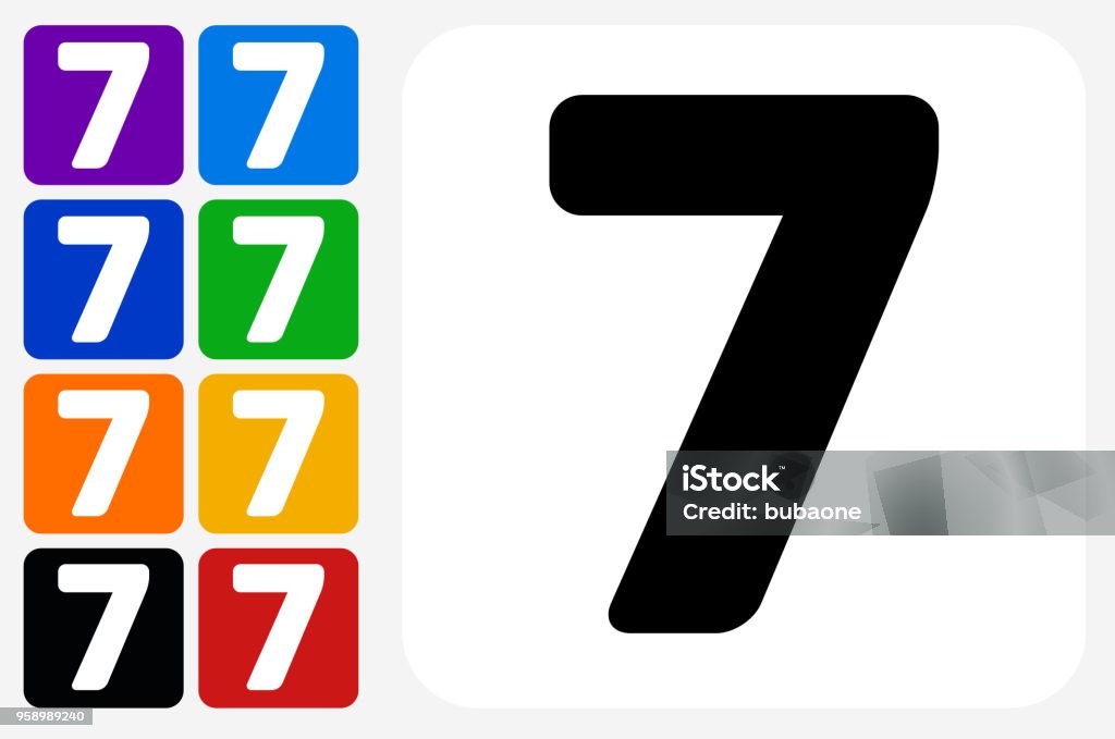 Number 77 White Black Button
