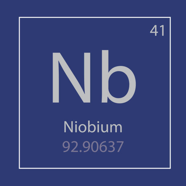 ilustraciones, imágenes clip art, dibujos animados e iconos de stock de icono de elemento químico del niobio nb - niobium