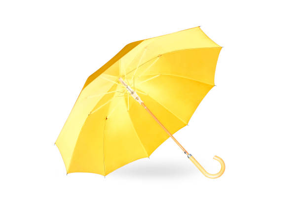 istock Modern orange umbrella isolated on white background. 958995346