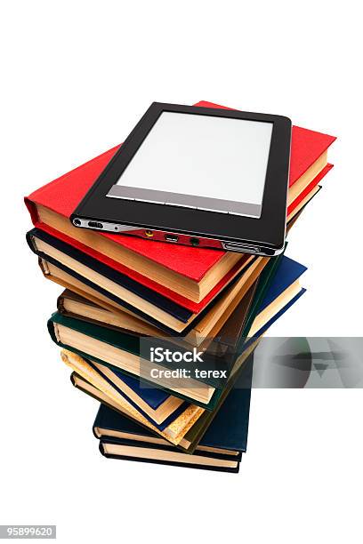 Reader And Old Books Stock Photo - Download Image Now - Black Color, Blue, Book