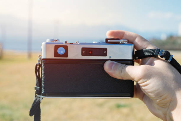 istock Vintage film camera in hand 958996500