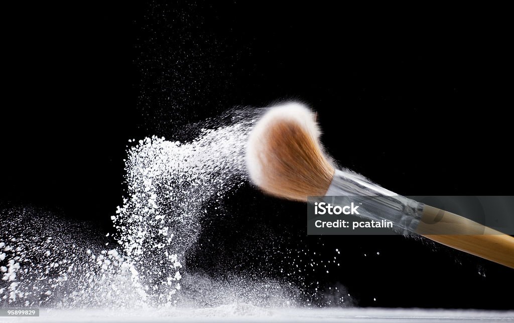 얼굴 powder brush - 로열티 프리 활석 가루 스톡 사진