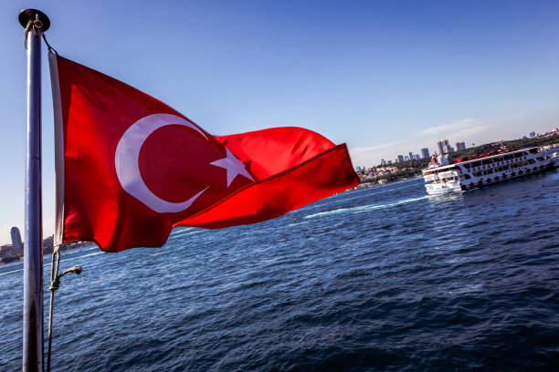 istock View of Istanbul from passenger ship with Turkish flag 959002904