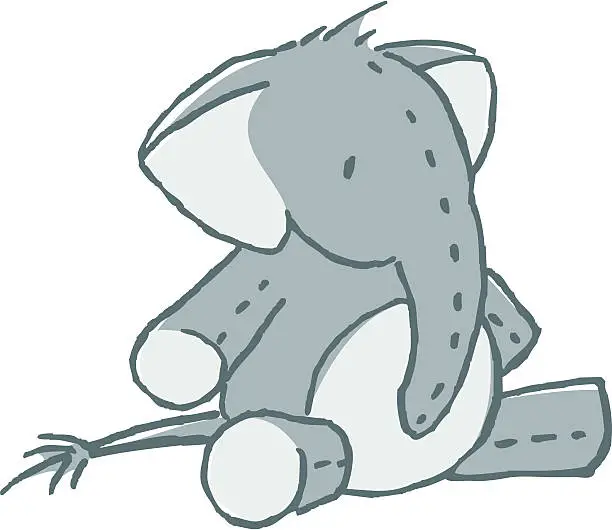 Vector illustration of Stuffed Elephant