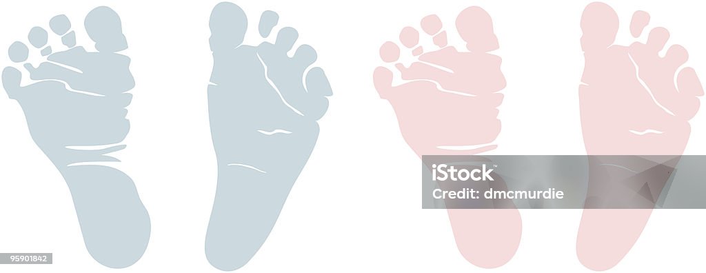 Newborn Footprints  Baby - Human Age stock vector