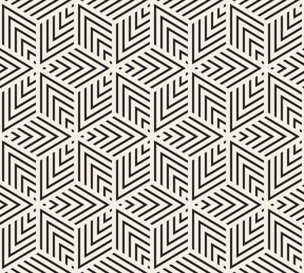 bezszwowy geometryczny wzór - two dimensional shape pattern black rhombus stock illustrations