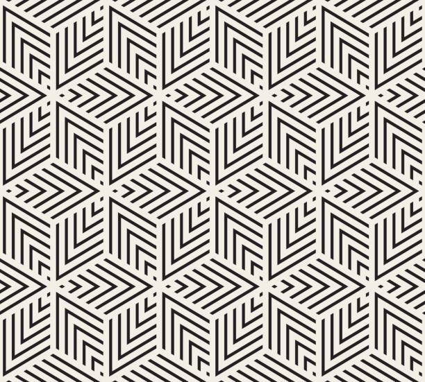 бесшовный геометрический узор - backgrounds black seamless textured stock illustrations