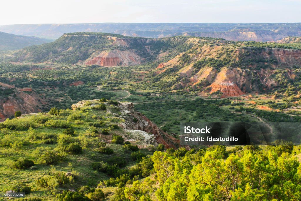 Palo Duro State Park - Texas The incredible landscapes and open skies of Palo Duro State Park in the Texas Panhandle. Palo Duro Canyon State Park Stock Photo