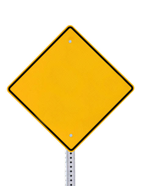 istock Blank Yellow Road Warning Information Sign Isolated White Background 959022854