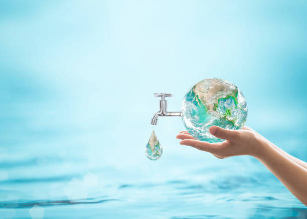 dia mundial da água, salvar a qualidade da água, o saneamento e o conceito de proteção ambiental. - dia mundial da agua - fotografias e filmes do acervo
