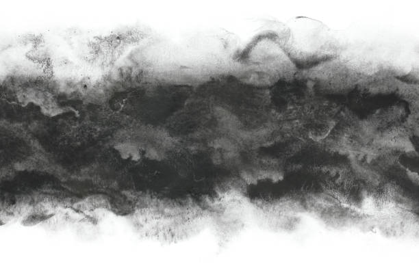 tinta preta japonês abstract ou fundo do curso de pintura vintage - ink - fotografias e filmes do acervo
