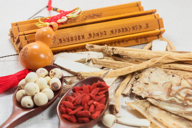 Chinese medicinal herbs combination Chinese medicinal herbs combination codonopsis pilosula stock pictures, royalty-free photos & images