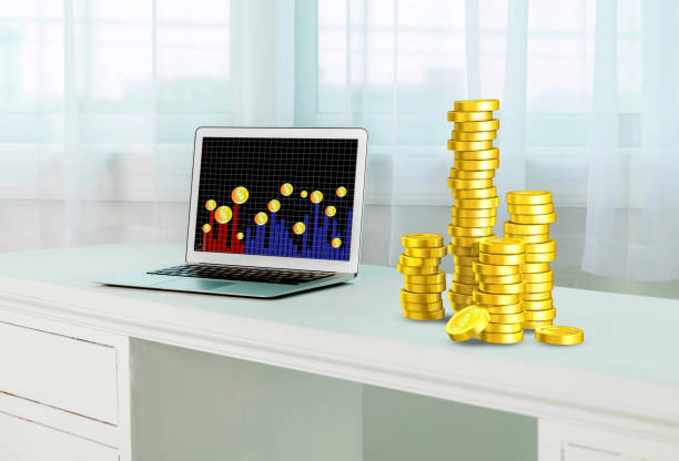Abstract concept of bitcoin and economy
