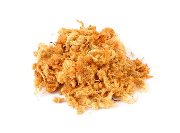 istock Dried shredded pork isolated on white background. 959065164