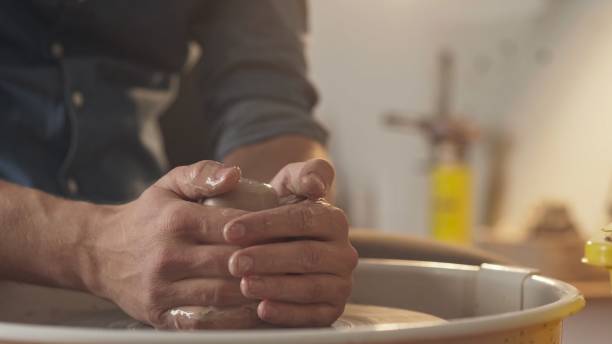 istock Potter special tools handles clay. Master crock at the creative 959066994