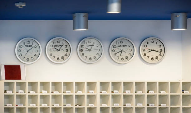 istock Clock over the key storage in a russian Hotel in Bulgaria. 959074190