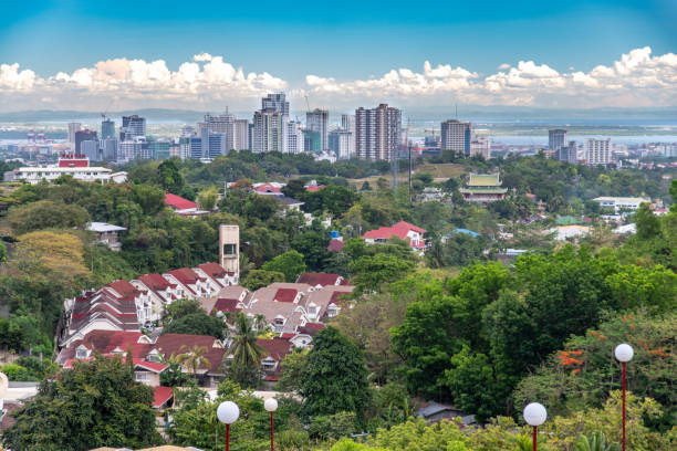 cebu city view from Taoist temple in cebu city cebu city view from Taoist temple in cebu city, Philippines cebu province stock pictures, royalty-free photos & images