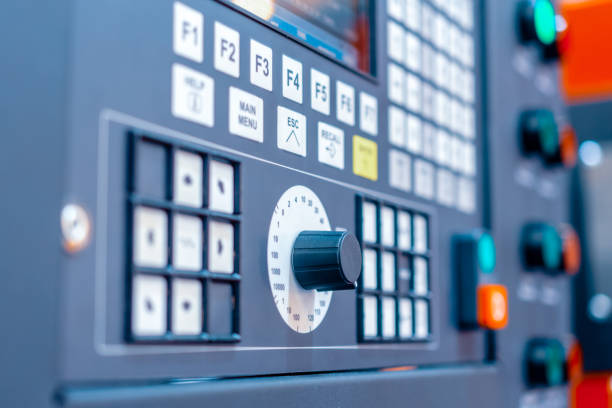 istock Control panel of modern lathe. Abstract industrial background 959081764