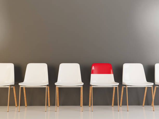 istock Chair with flag of indonesia 959085606