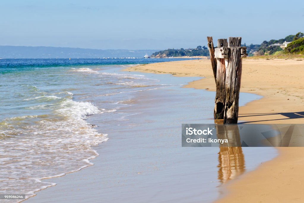 Cattle Jetty - Portsea Remains of an old cattle jetty at Point Nepean - Portsea, Victoria, Australia Australia Stock Photo